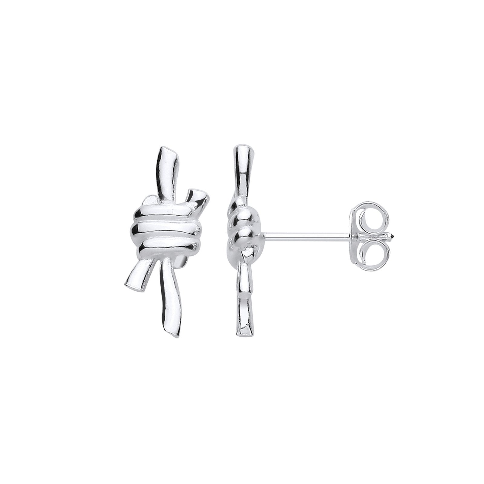 Silver Nautical Reef Knot Studs - Luxury Watch - Certified Authentic - Swiss Made - UK Stock – Luxury Watch by Imperia